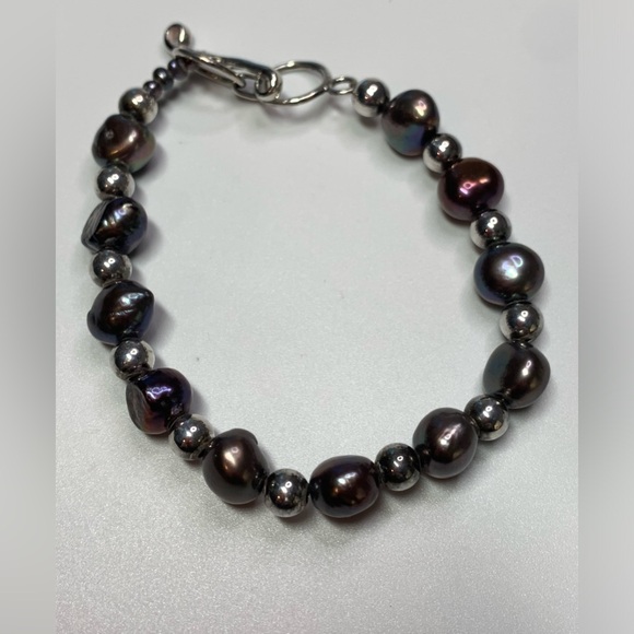 Silpada Vintage Sterling Silver & Iridescent Gray Pearl Necklace & Bracelet Set - Picture 12 of 16